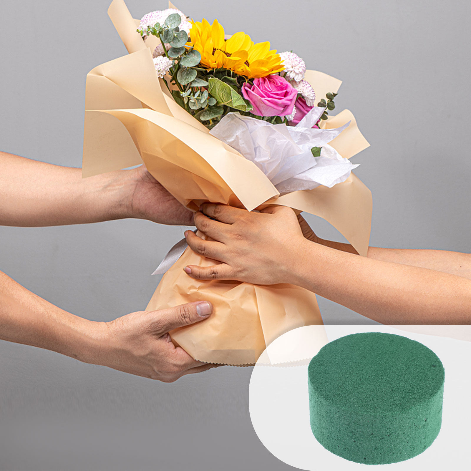 Wedding Event Supply - 8Pcs Round Floral Mud Blocks Convenient