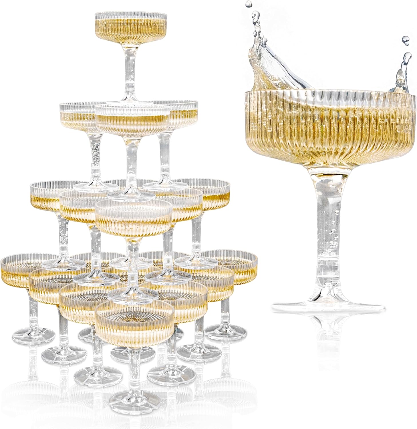 20-60PCS ACRYLIC Champagne Tow - Champagne Tower Set ulasan dan harga