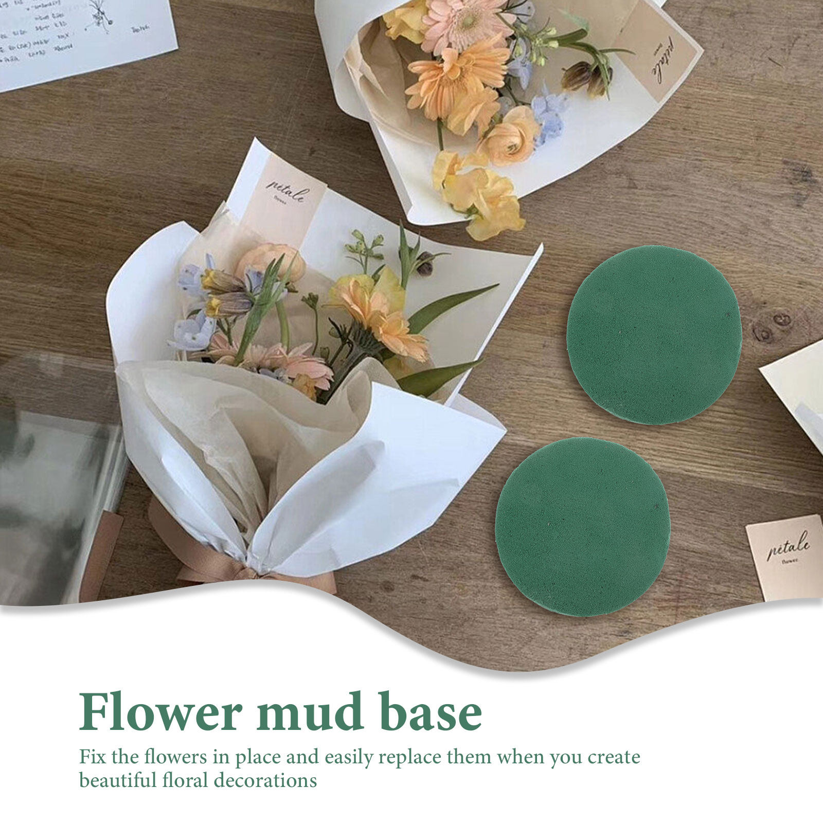 8Pcs Round Floral Mud Blocks C - Wedding Event Supply ulasan dan harga