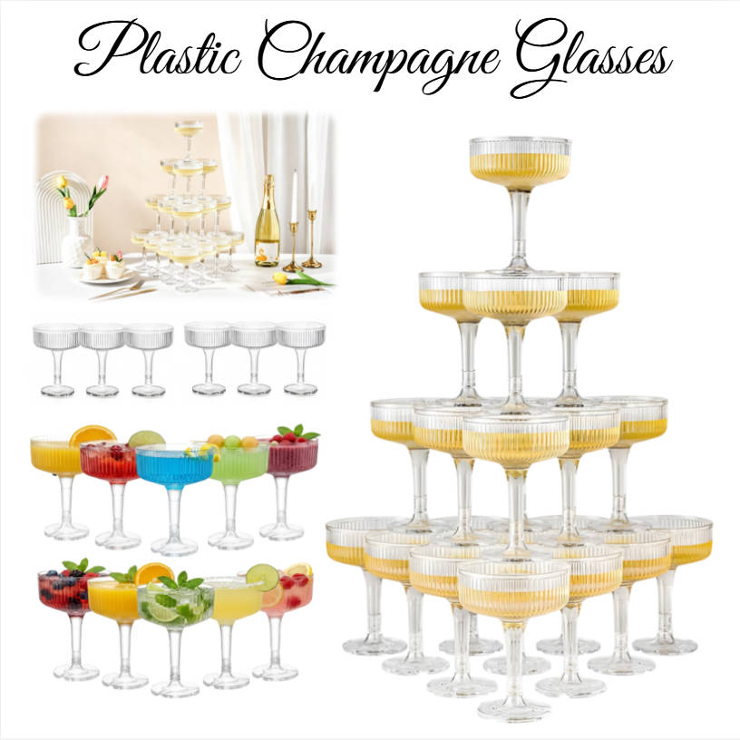 4-6Tier Plastic Champagne Towe - Champagne Tower Set ulasan dan harga
