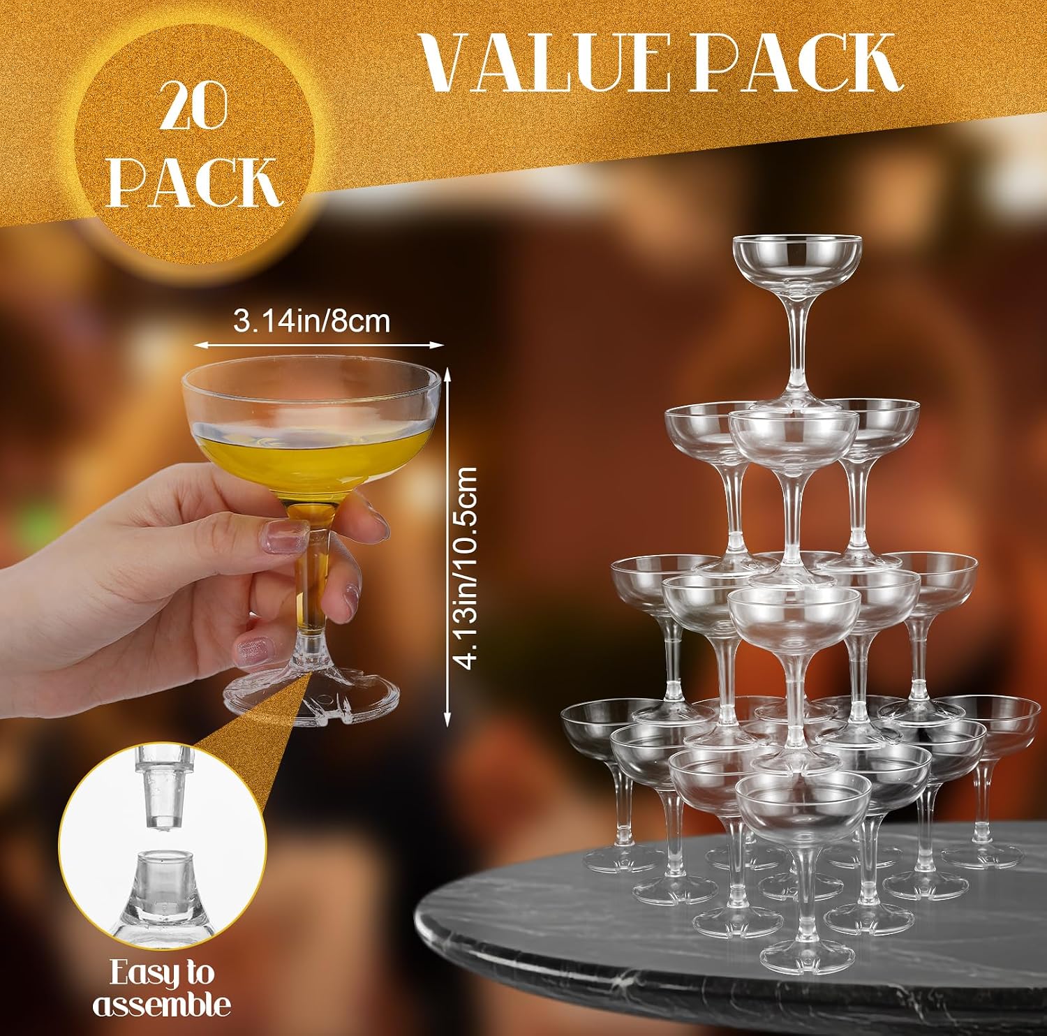 4-6 Tier Champagne Tower Plast - Champagne Tower Set ulasan dan harga