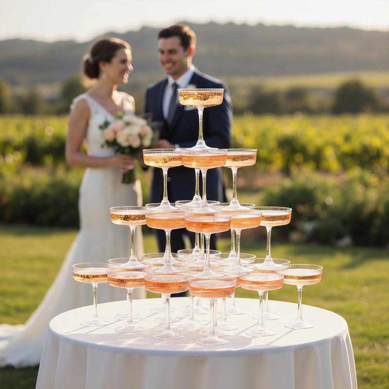 10Pcs Shatterproof Plastic Mar - Champagne Tower Set ulasan dan harga